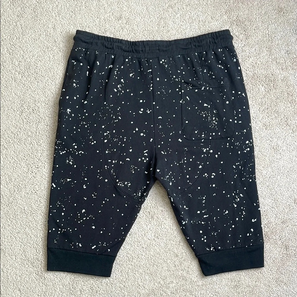 Route 66 Black and White Jogger Shorts with Speckled Pattern - Picture 3 of 3